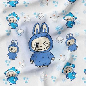 پارچه مخمل روبالشی پارچه باما طرح لبوبو کد 5014734