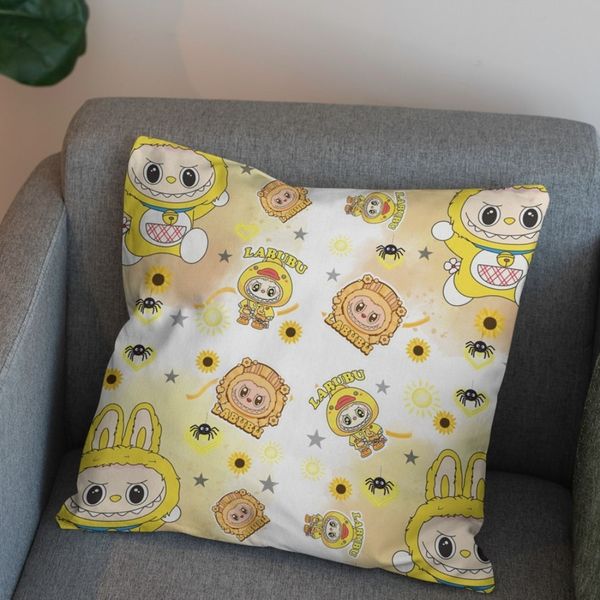 پارچه مخمل روبالشی پارچه باما طرح لبوبو کد 5014735