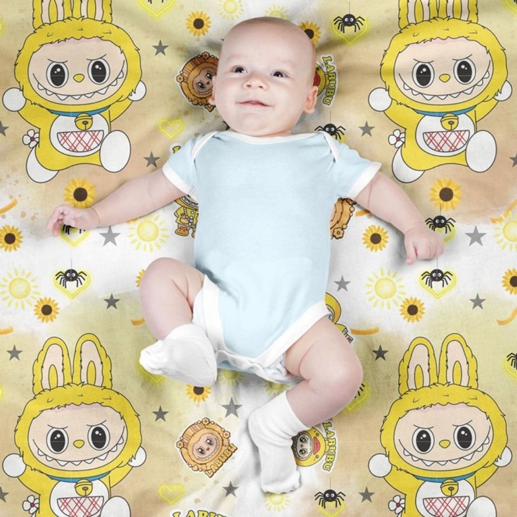 فروش اینترنتی پارچه مخمل روبالشی پارچه باما طرح لبوبو کد 5014735