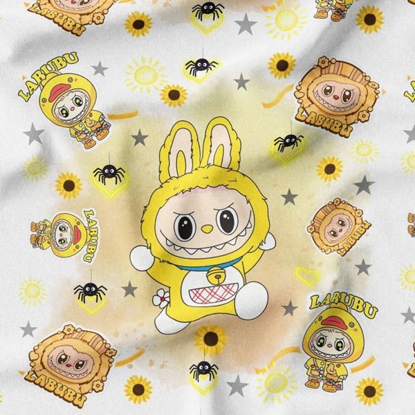 پارچه مخمل روبالشی پارچه باما طرح لبوبو کد 5014735