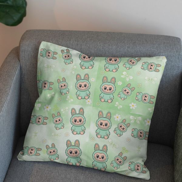 پارچه مخمل روبالشی پارچه باما طرح لبوبو کد 5014736