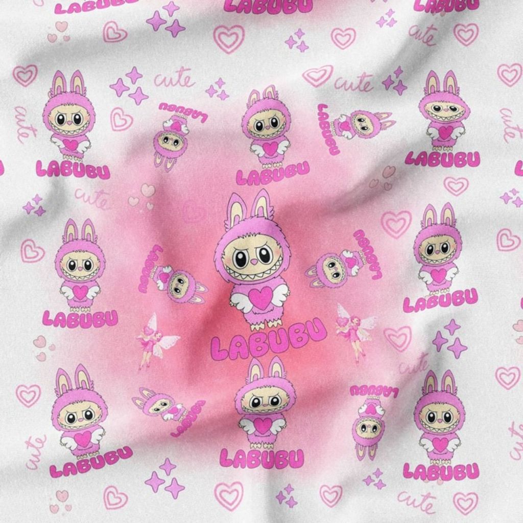 خرید انلاین پارچه مخمل روبالشی پارچه باما طرح لبوبو کد 5014737