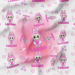 پارچه مخمل روبالشی پارچه باما طرح لبوبو کد 5014737