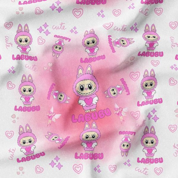 پارچه مخمل روبالشی پارچه باما طرح لبوبو کد 5014737