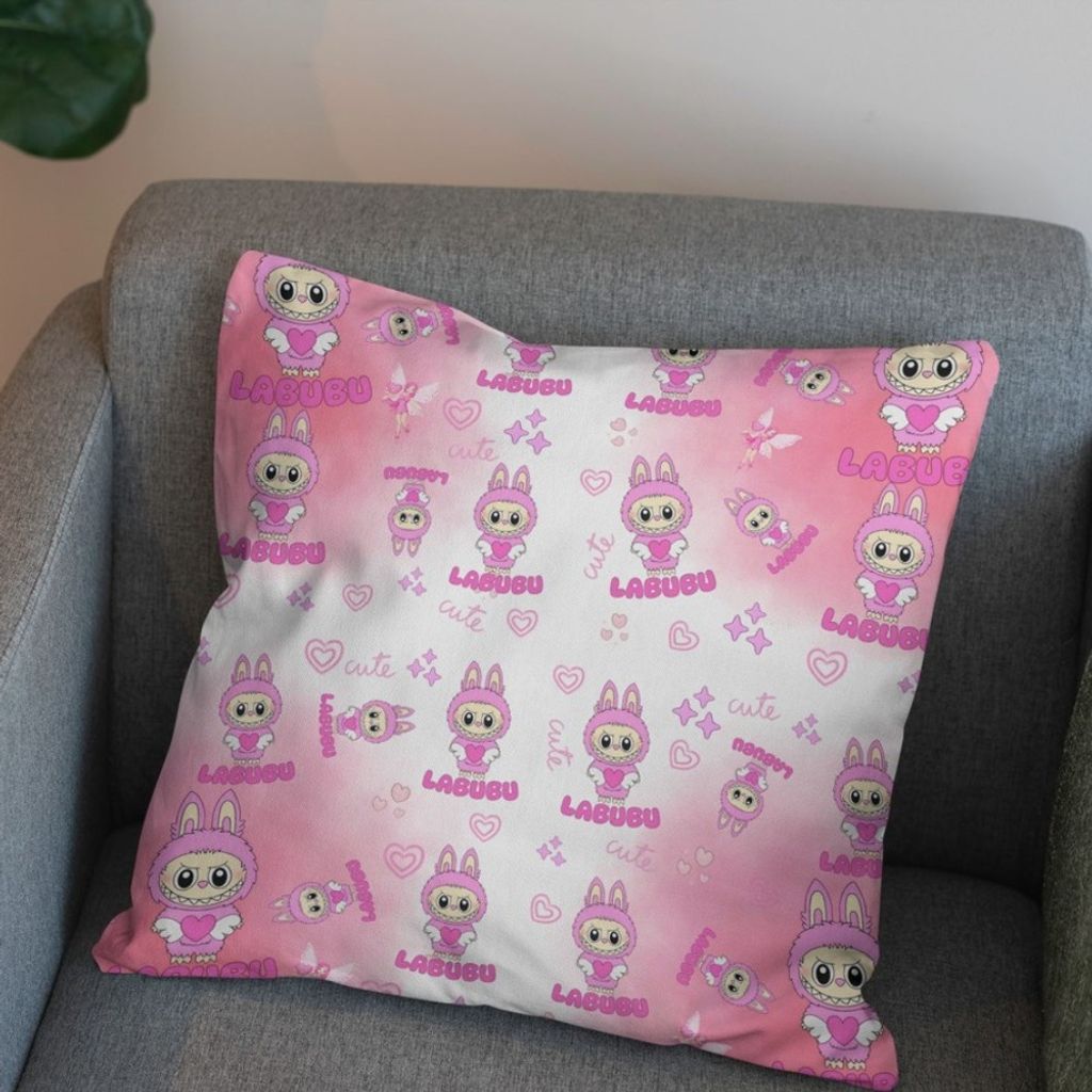 خرید اینترنتی پارچه مخمل روبالشی پارچه باما طرح لبوبو کد 5014737