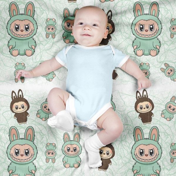 پارچه مخمل روبالشی پارچه باما طرح لبوبو کد 5014738