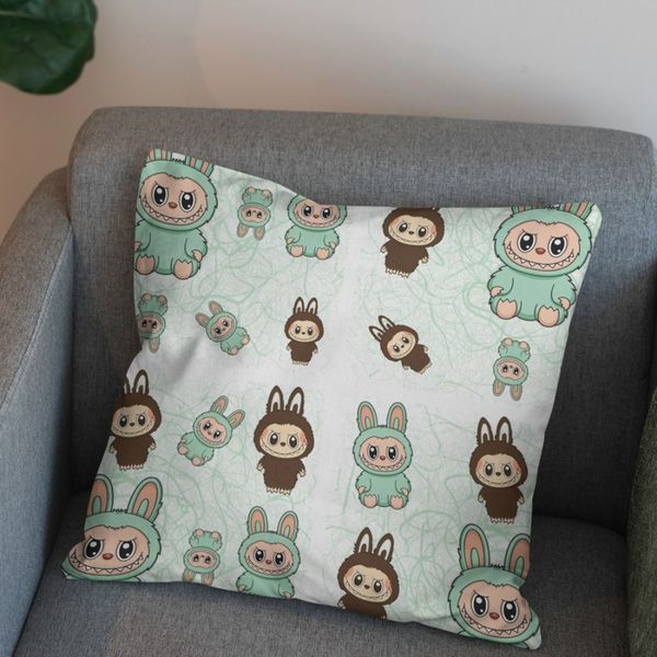 پارچه مخمل روبالشی پارچه باما طرح لبوبو کد 5014738