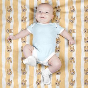 قیمت ارزان پارچه مخمل روبالشی پارچه باما طرح لبوبو کد 5014739