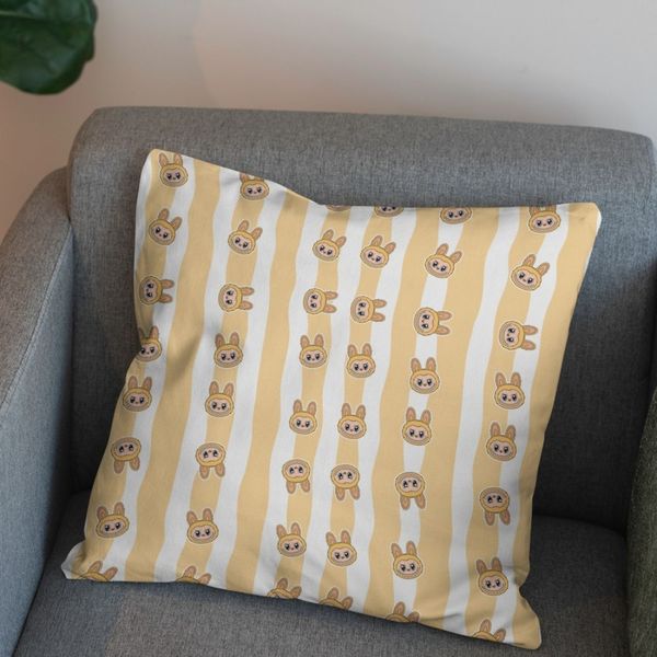 پارچه مخمل روبالشی پارچه باما طرح لبوبو کد 5014739