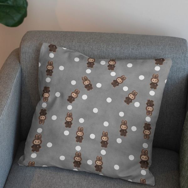 پارچه مخمل روبالشی پارچه باما طرح لبوبو کد 5014740