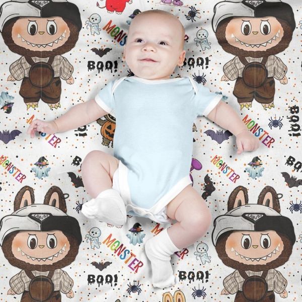 پارچه مخمل روبالشی پارچه باما طرح لبوبو کد 5014741