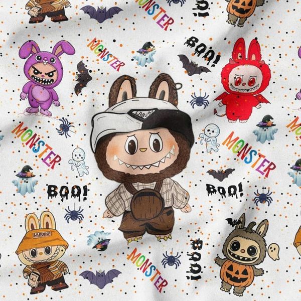 پارچه مخمل روبالشی پارچه باما طرح لبوبو کد 5014741