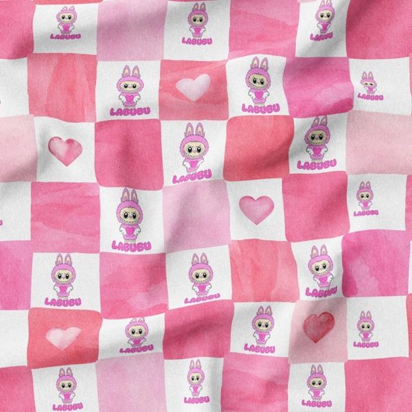 پارچه مخمل روبالشی پارچه باما طرح لبوبو کد 5014742