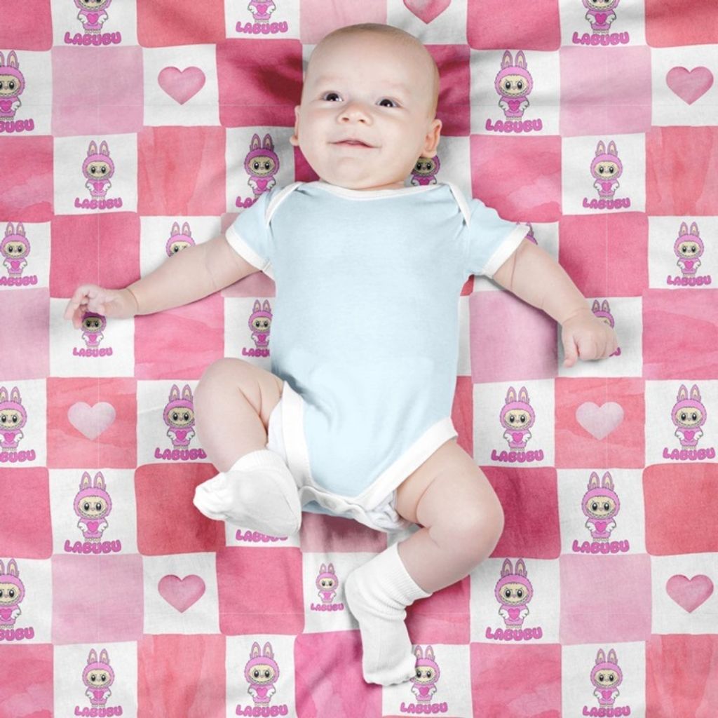 خرید اینترنتی پارچه مخمل روبالشی پارچه باما طرح لبوبو کد 5014742