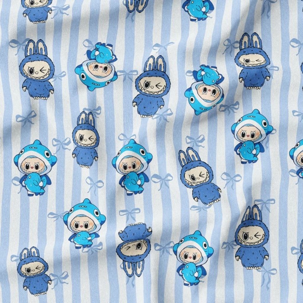 قیمت پارچه مخمل روبالشی پارچه باما طرح لبوبو کد 5014743