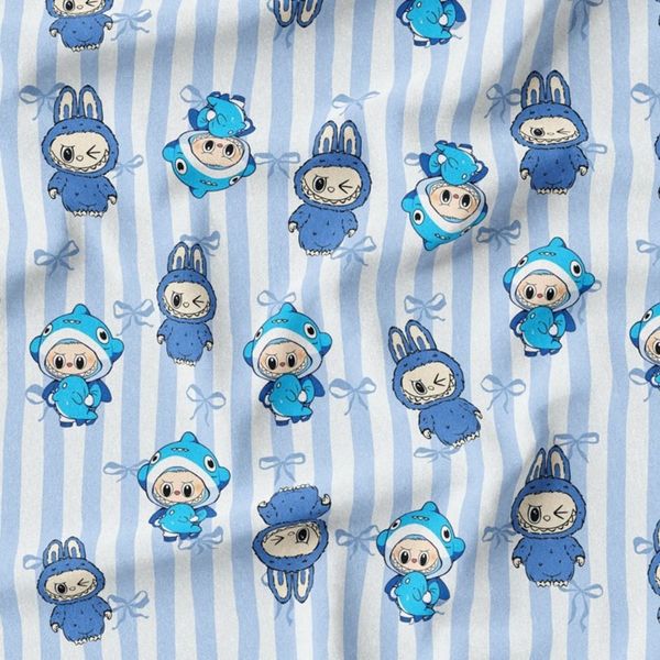 پارچه مخمل روبالشی پارچه باما طرح لبوبو کد 5014743