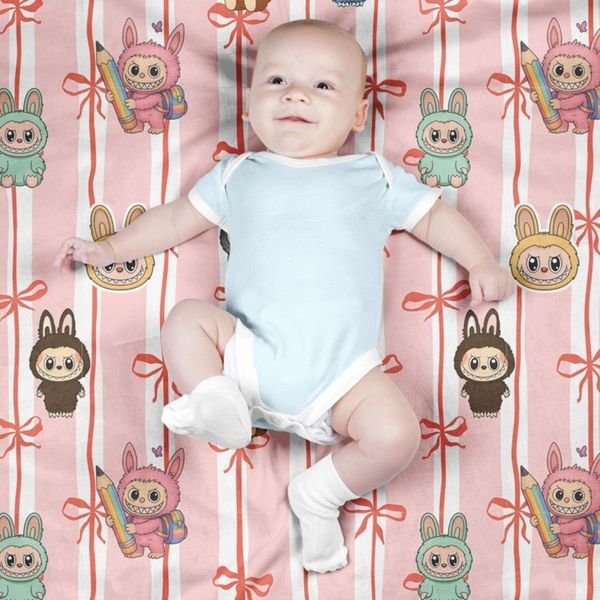 پارچه مخمل روبالشی پارچه باما طرح لبوبو کد 5014744