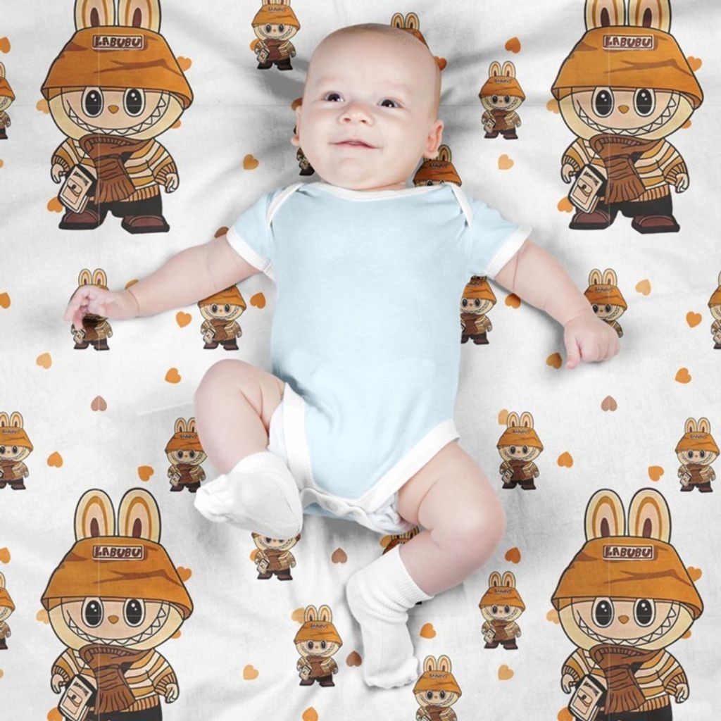 خرید آنلاین پارچه مخمل روبالشی پارچه باما طرح لبوبو کد 5014746