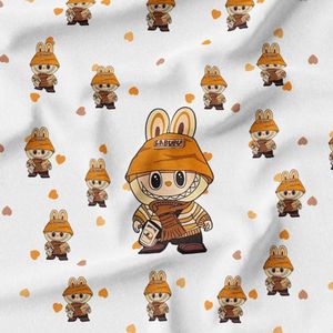 پارچه مخمل روبالشی پارچه باما طرح لبوبو کد 5014746