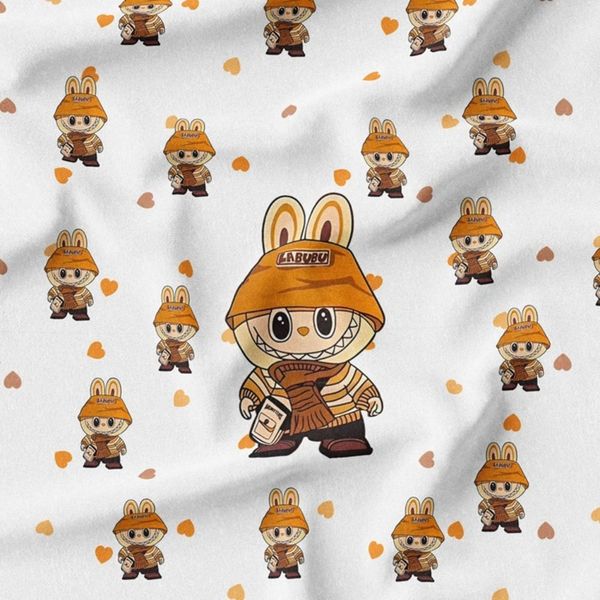 پارچه مخمل روبالشی پارچه باما طرح لبوبو کد 5014746