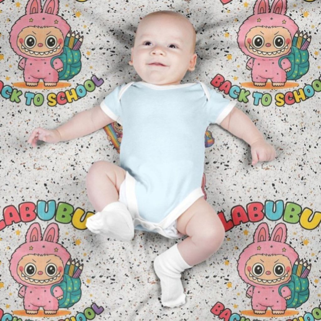 خرید اینترنتی پارچه مخمل روبالشی پارچه باما طرح لبوبو کد 5014747