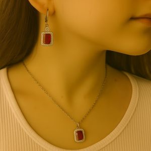 فروش اینترنتی نیم ست استیل آبکاری جواهری