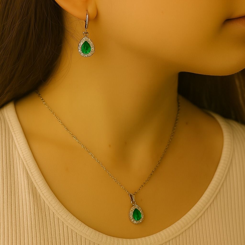 خرید اینترنتی نیم ست استیل آبکاری جواهری