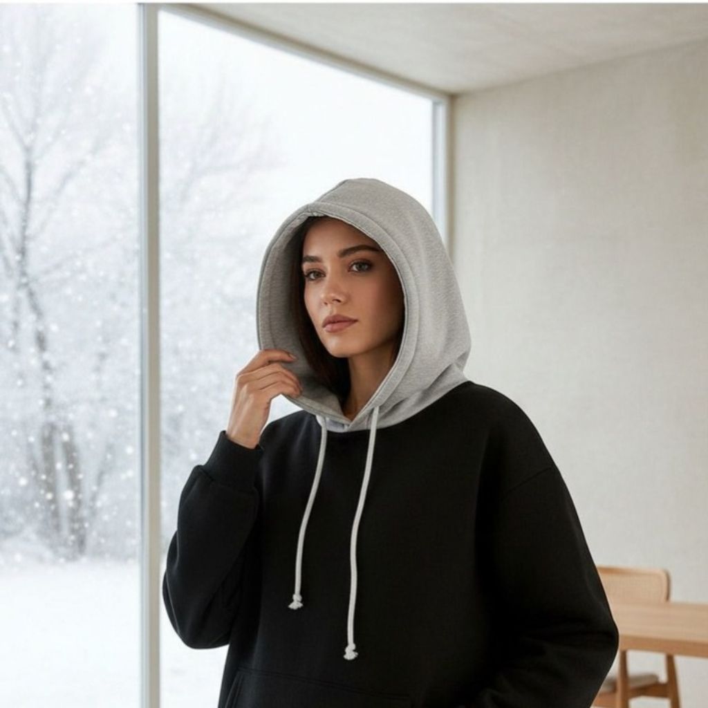 قیمت ارزان هودی دورس تو کرکی کلاه طوسی