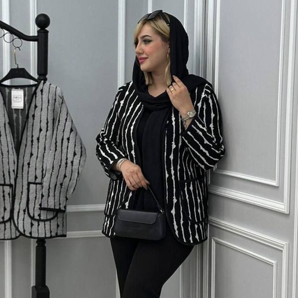 کت زنانه طرح گلیم زبرا