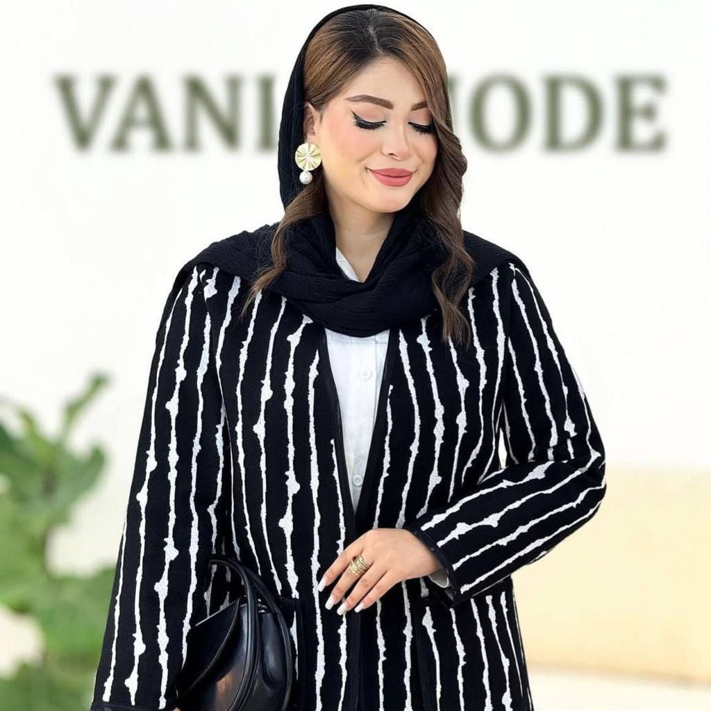 خرید انلاین کت زنانه طرح گلیم زبرا