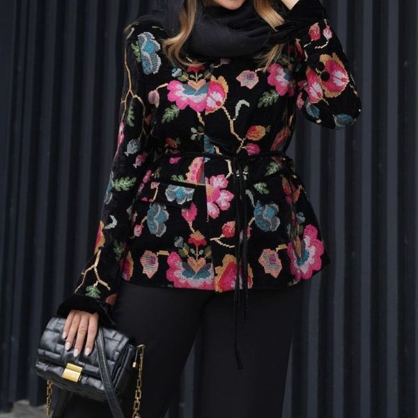 پالتو مخمل زنانه آستر دار مدل نیایش