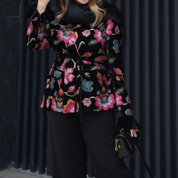 پالتو مخمل زنانه آستر دار مدل نیایش