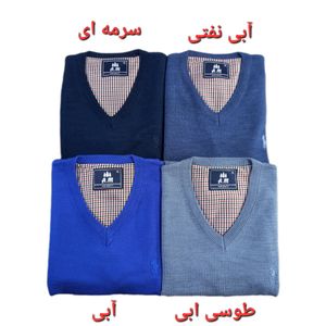 خرید انلاین پلیور بافت مردانه یقه هفت ساده سایز 2XL