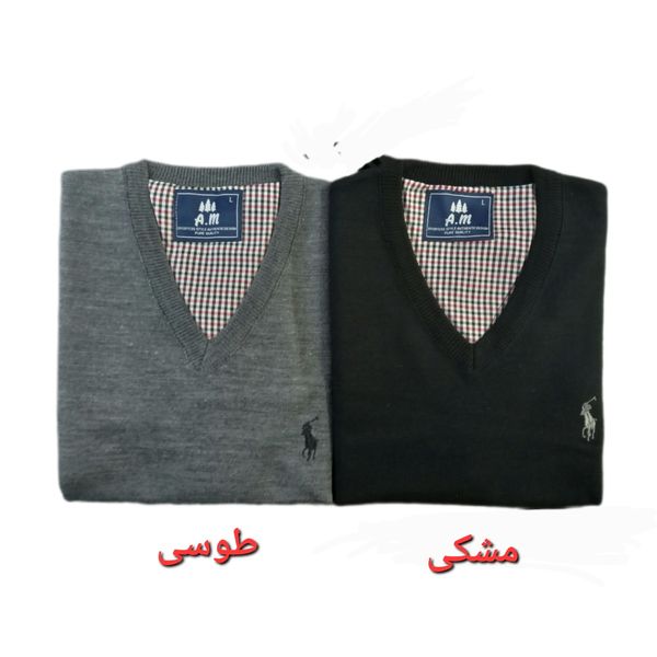 پلیور بافت مردانه یقه هفت ساده سایز 2XL