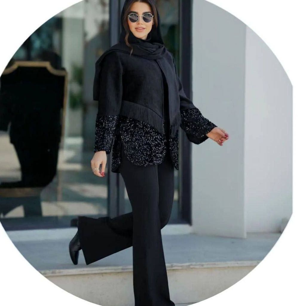 مشخصات کت  زنانه  طرح مخمل پولکی