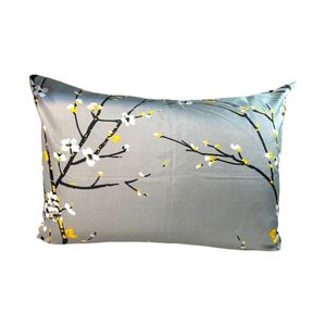 خرید آنلاین روتختی کش دار پنبه 2نفره مدل شکوفه طوسی + 2 روبالشتی پاکتی