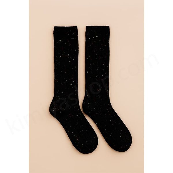 خرید جوراب پشمی زنانه سه‌ربع مدل دونه برفی – رنگ مشکی