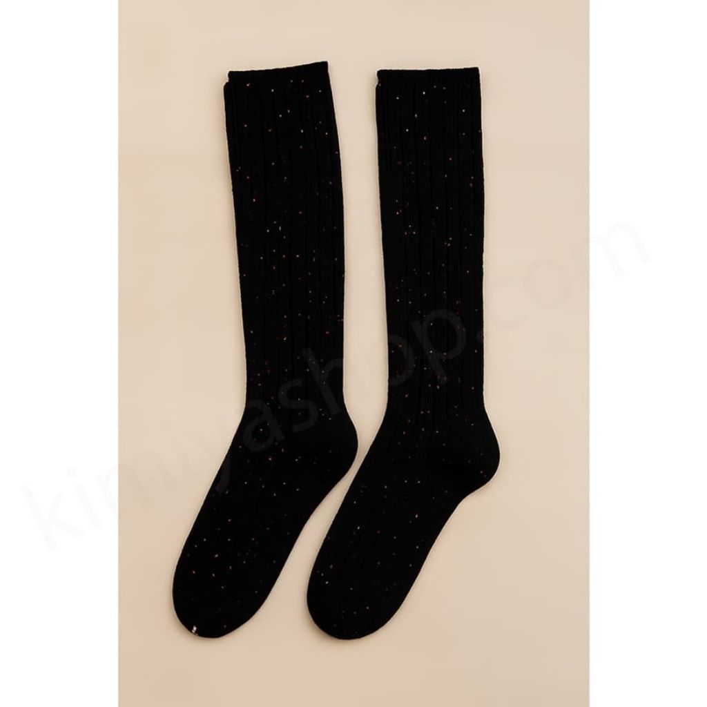 خرید انلاین خرید جوراب پشمی زنانه سه‌ربع مدل دونه برفی – رنگ مشکی