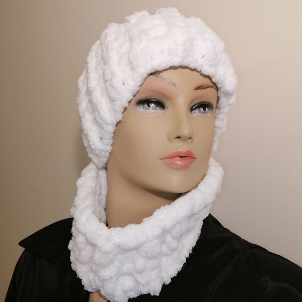 ست کلاه و شالگردن دستبافت آلیزپافی کد 0701