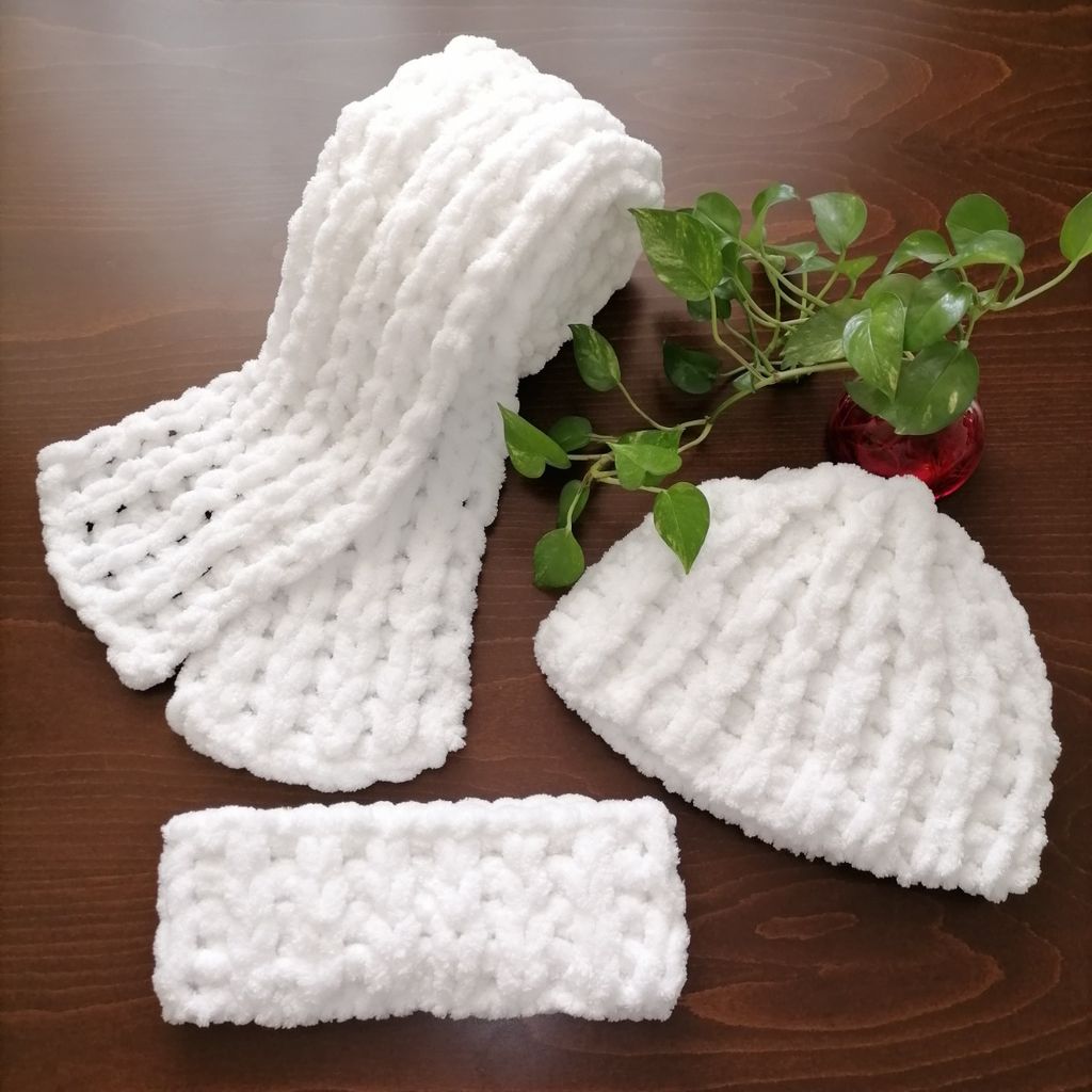 خرید آنلاین ست کلاه شالگردن هدبند دستبافت آلیزپافی کد 0701