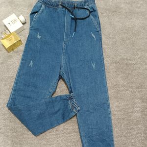 شلوار اسلش جین دو فاق زاپ دار وارداتی