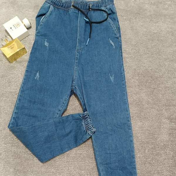 شلوار اسلش جین دو فاق زاپ دار وارداتی