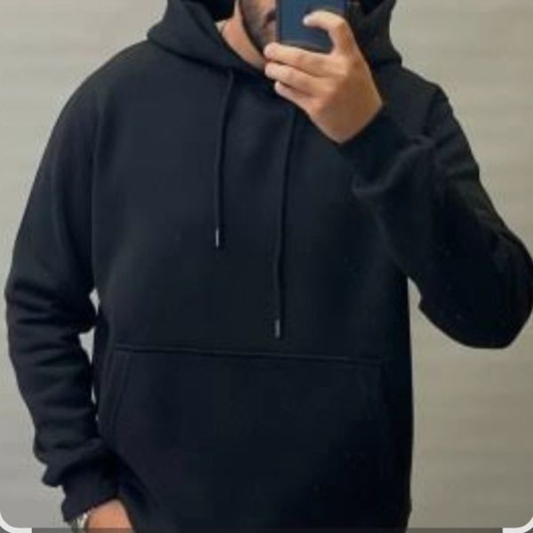 هودی مردانه ساده مچینست قواره باکسی مشکی