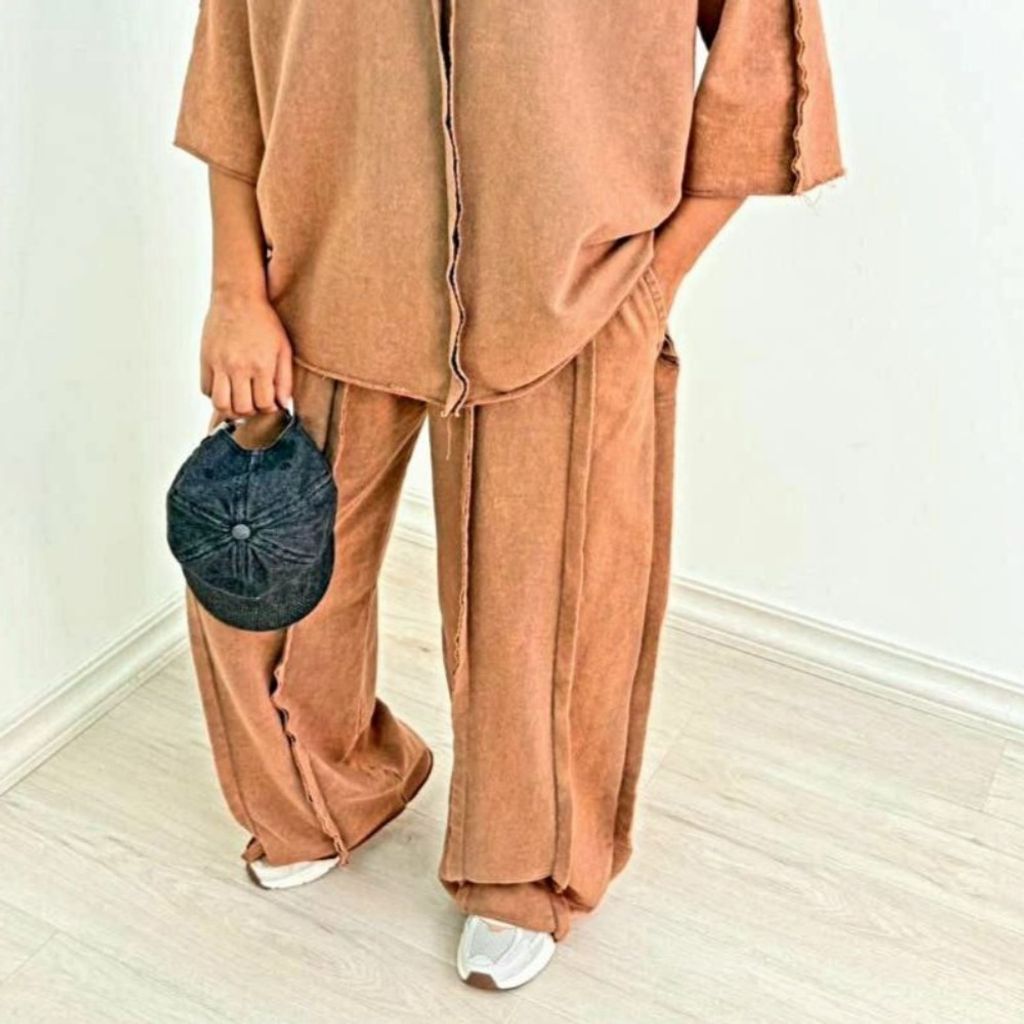 فروش اینترنتی تیشرت شلوار زنانه دورس سه نخ پنبه