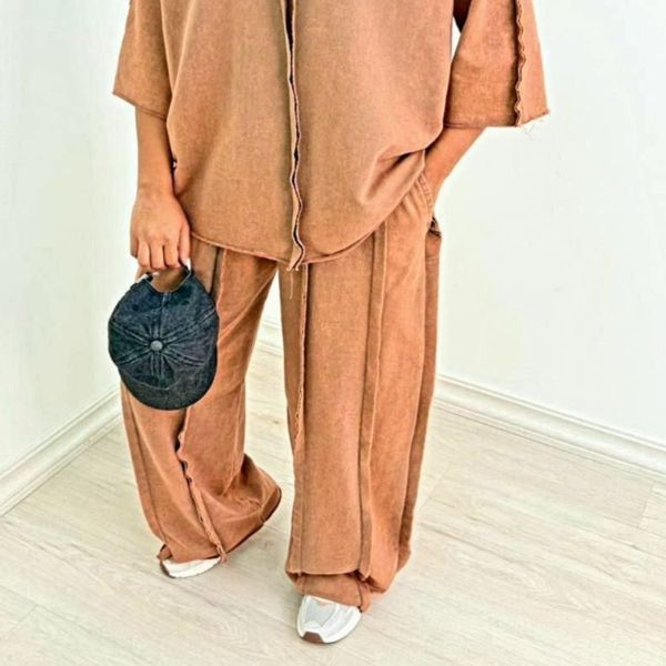 تیشرت شلوار زنانه دورس سه نخ پنبه