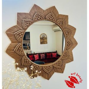 قاب اینه مکرومه مدل لوزی