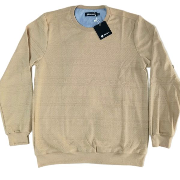 بلوز یقه گرد مردانه پاییزه مراکشی پنبه کرم