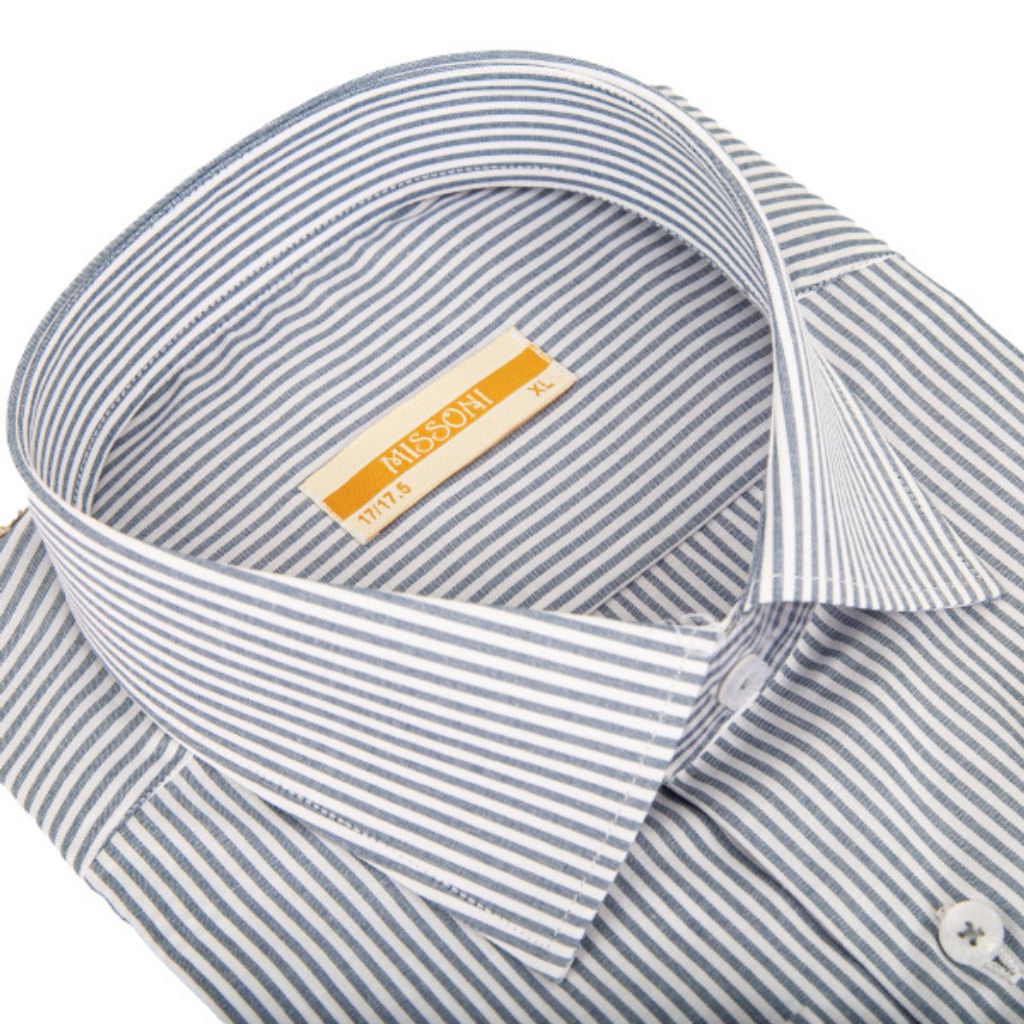 فروش اینترنتی پیراهن مردانه دیپلمات رنگ طوسی آبی کد 5251