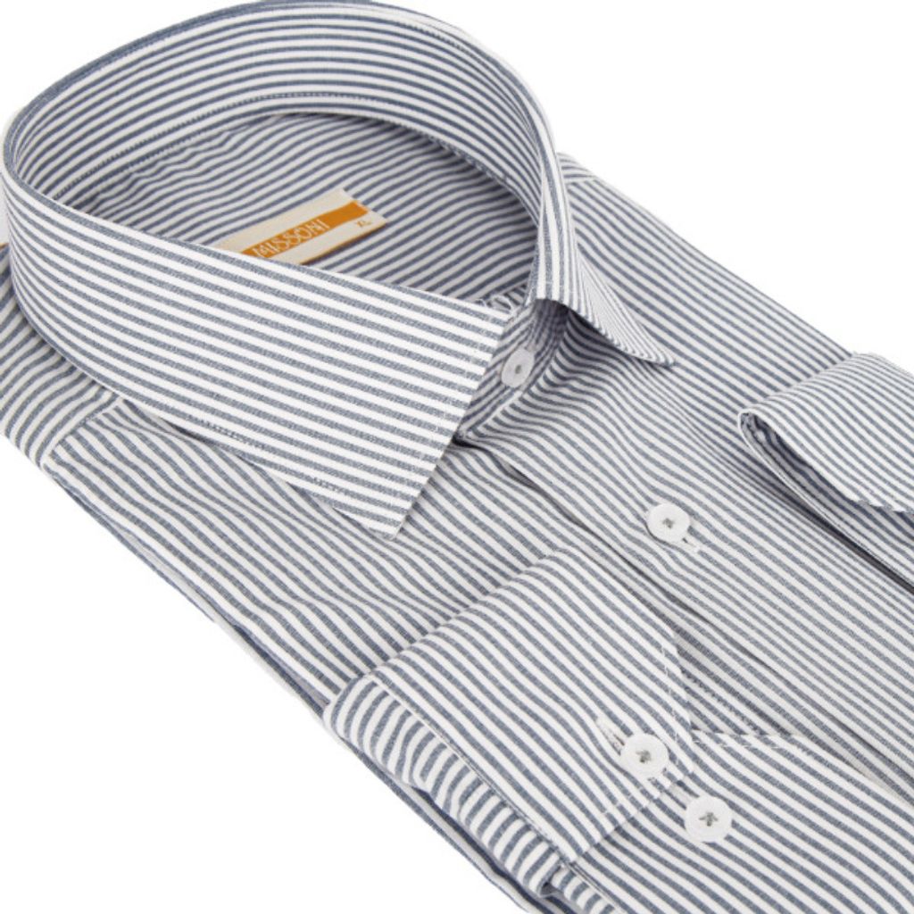 خرید آنلاین پیراهن مردانه دیپلمات رنگ طوسی آبی کد 5251