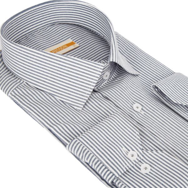 پیراهن مردانه دیپلمات رنگ طوسی آبی کد 5251